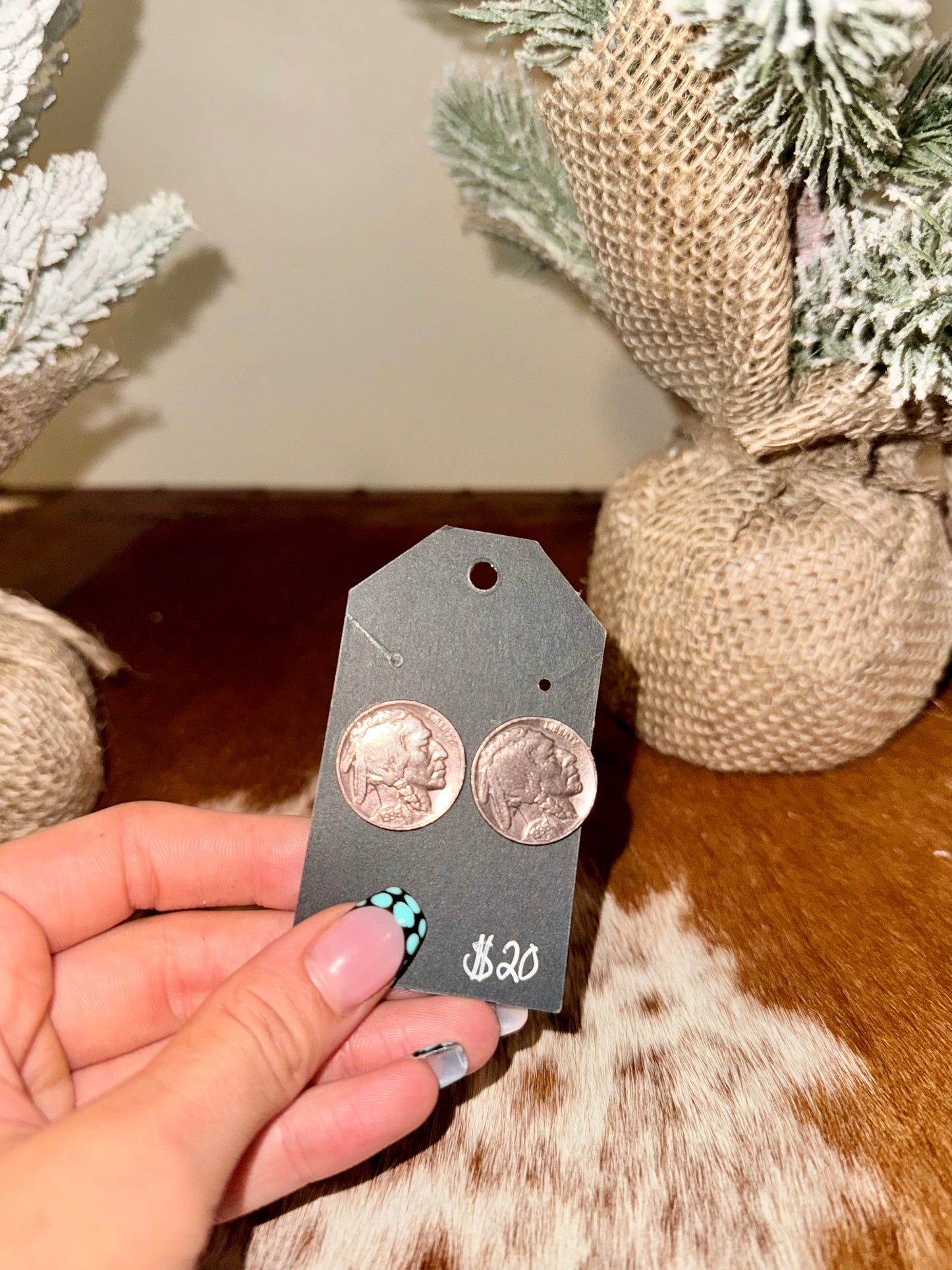 Buffalo nickel earrings