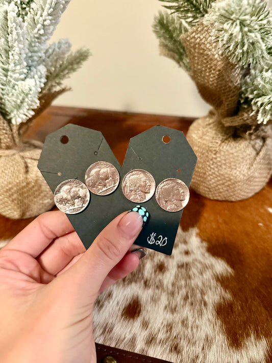 Buffalo nickel earrings