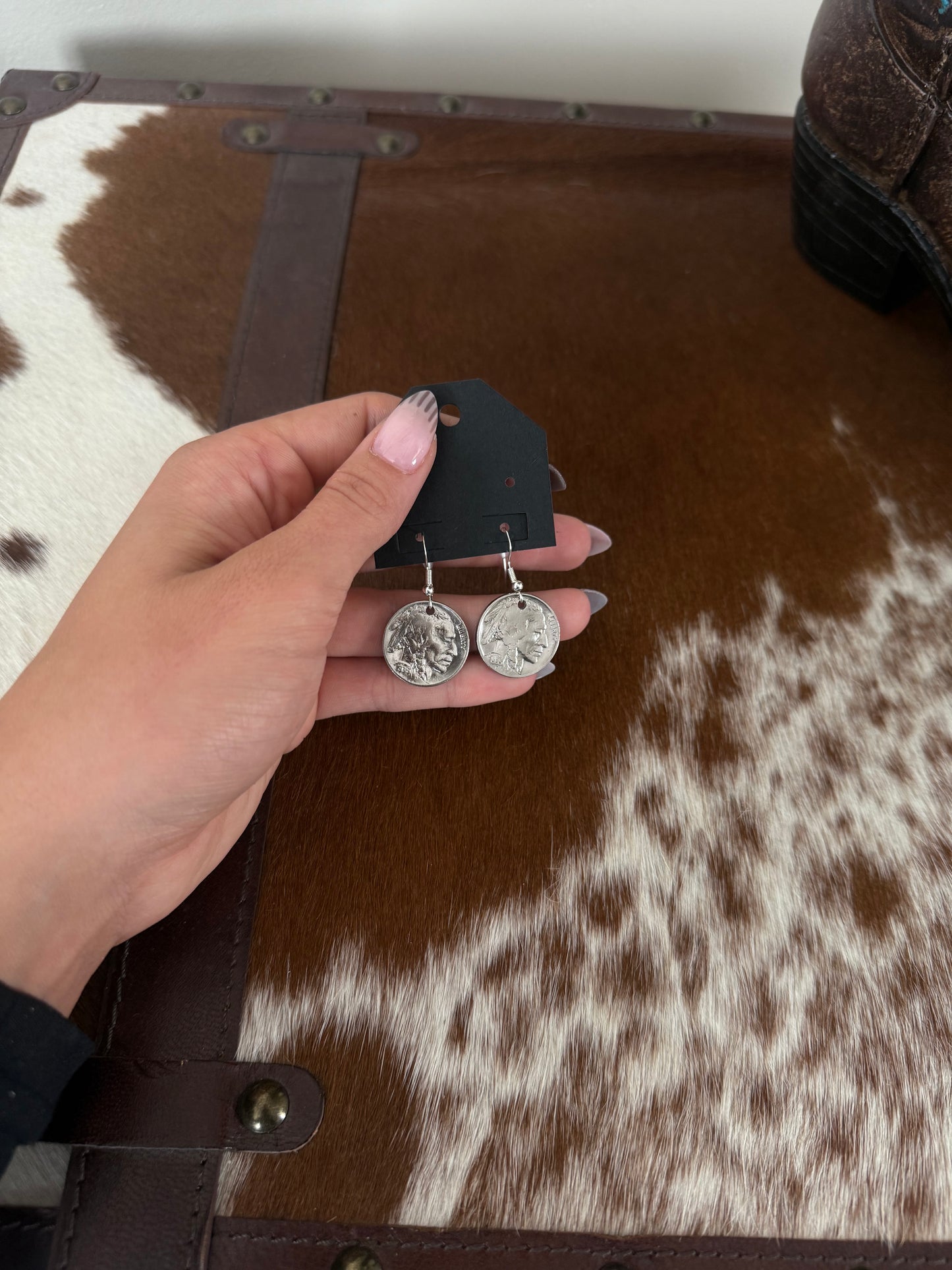 Buffalo nickel earrings