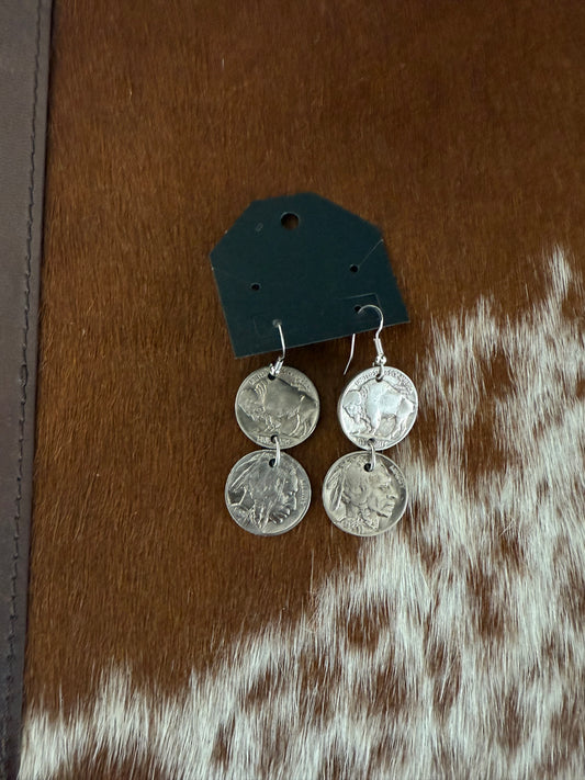 Buffalo nickel earrings