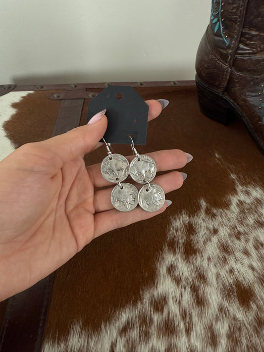 Buffalo nickel earrings
