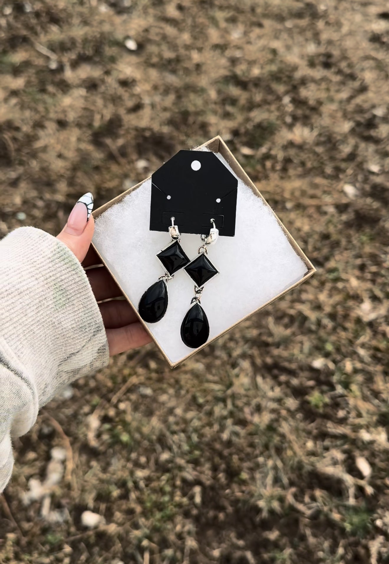 Black onyx earrings