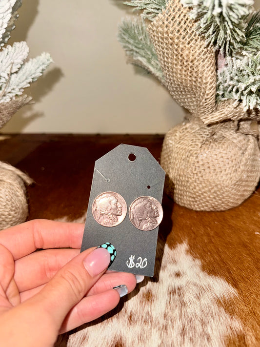 Buffalo nickel earrings