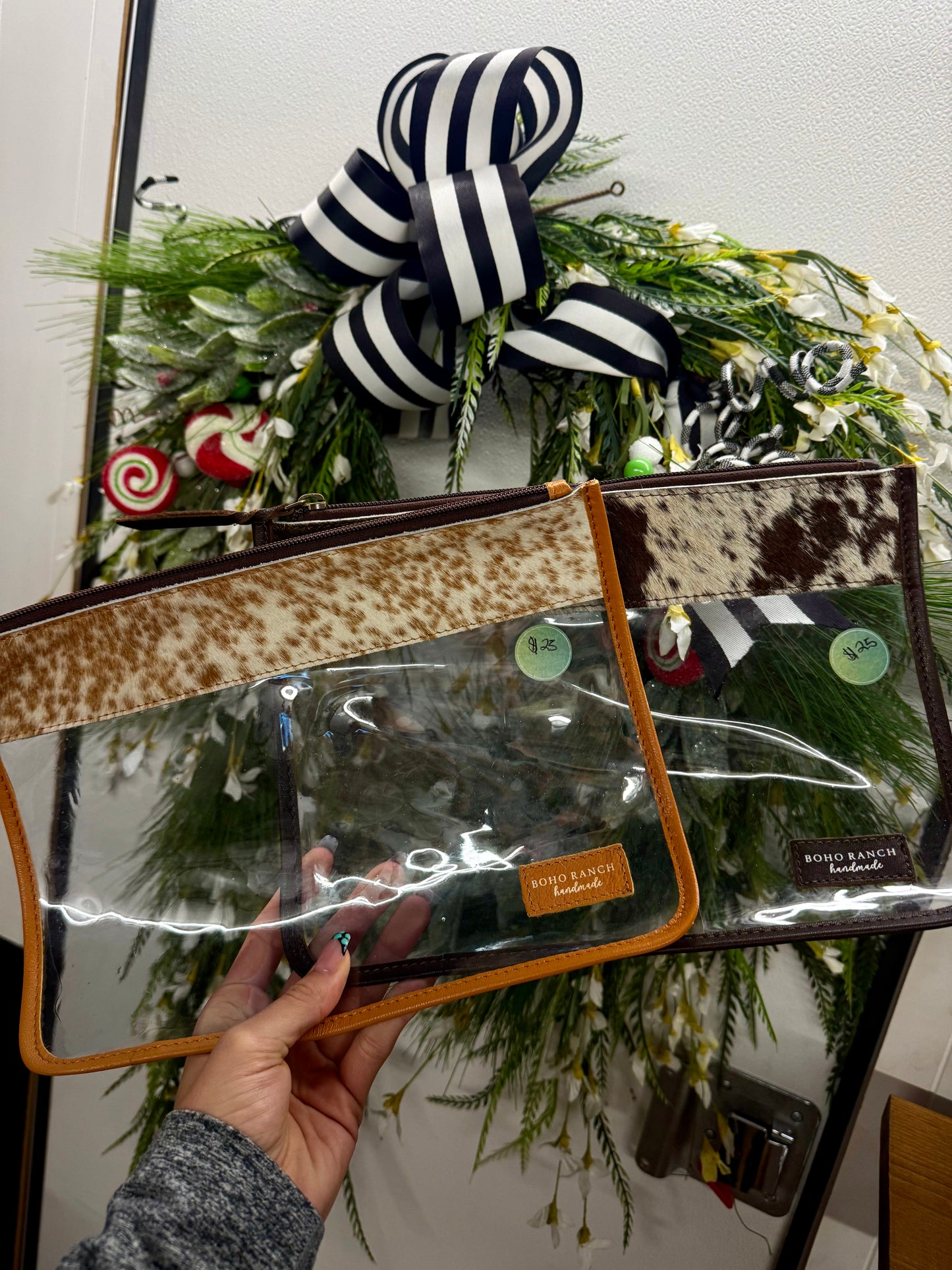 Clear cowhide travel bag