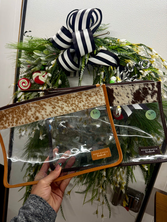 Clear cowhide travel bag