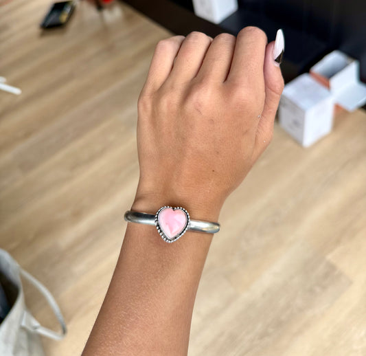 Pink conch cuff bracelet