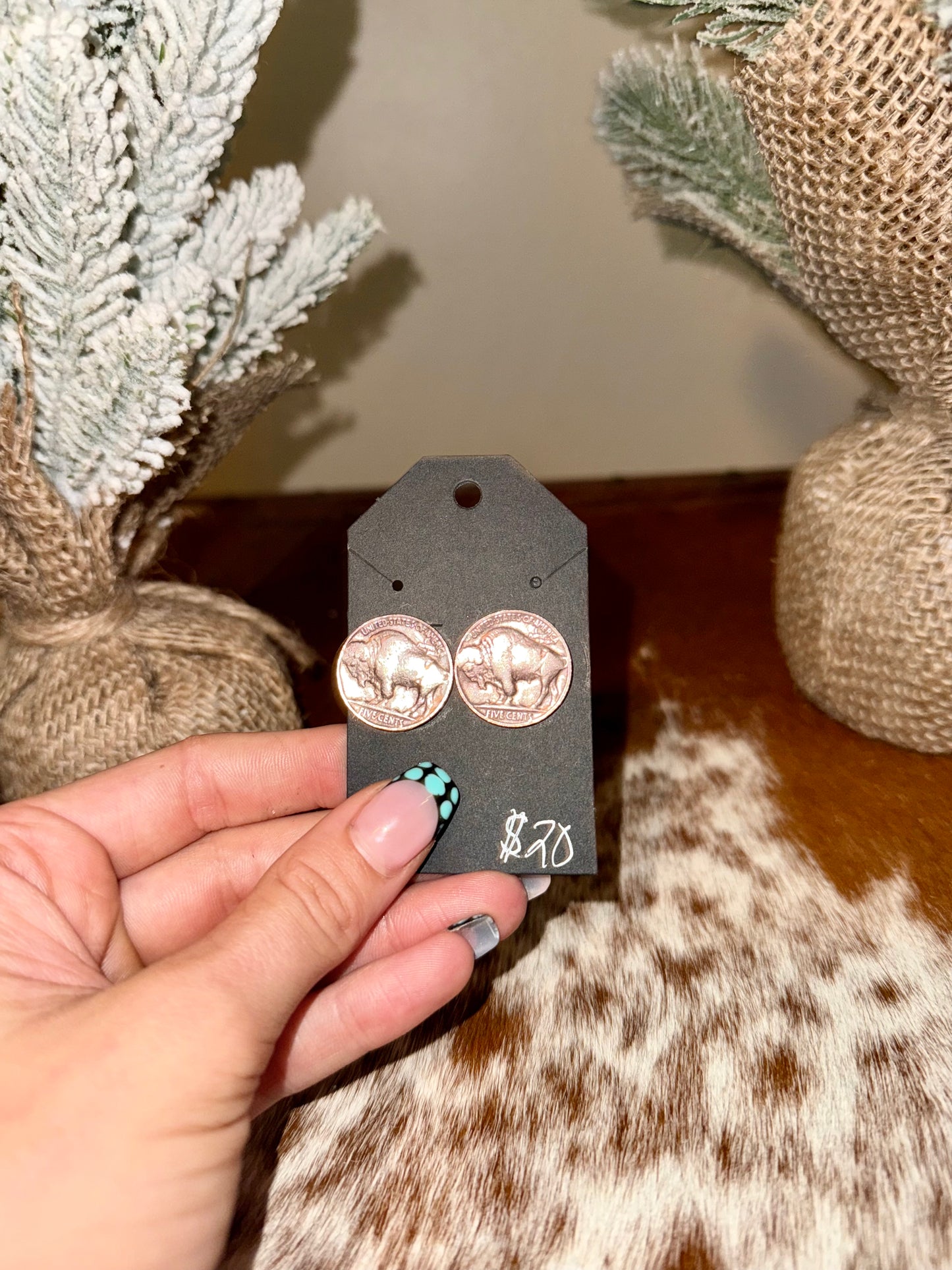 Buffalo nickel earrings