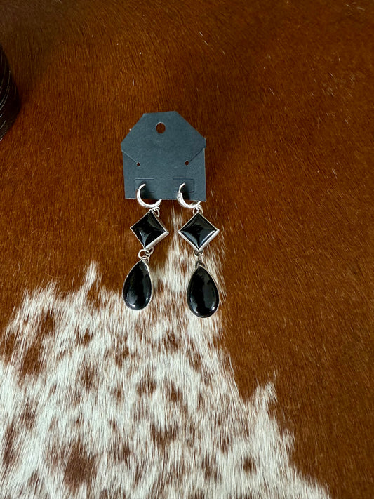 Black onyx earrings