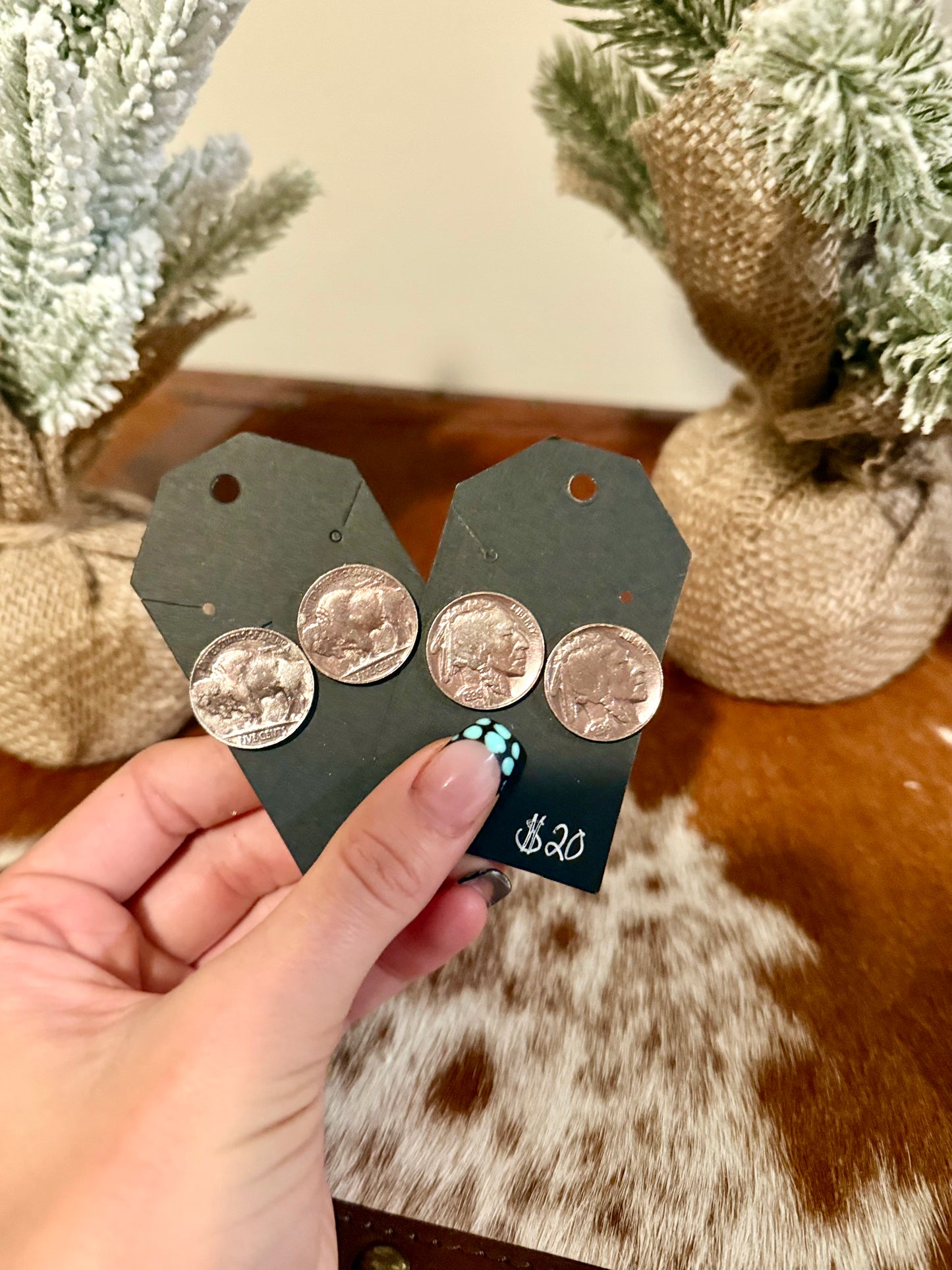 Buffalo nickel earrings