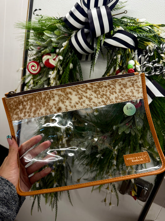 Clear cowhide travel bag